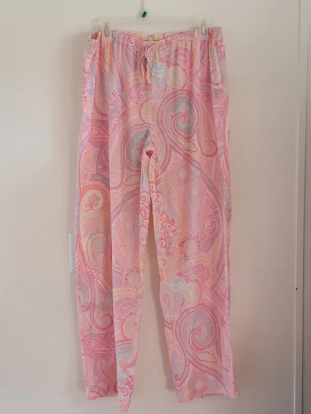 Ralph Lauren Monogram Pajamas Large L Pink Pastel Paisley PJ Set Mint Condition